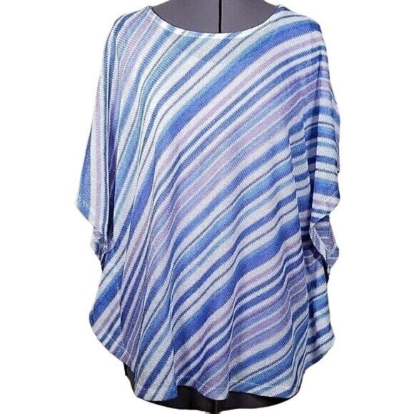 NWOT Susan Graver Striped Sweater Knit Scarf Top & Tank Set Sz XS - Picture 1 of 13
